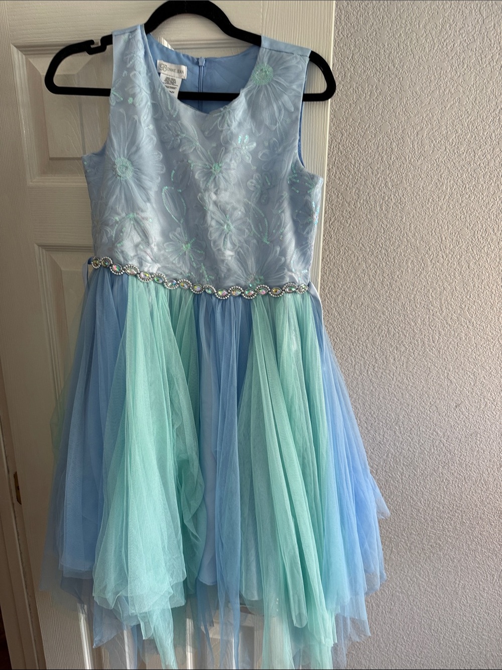 Bonnie Jean Light Blue & Mint Tulle Party Dress